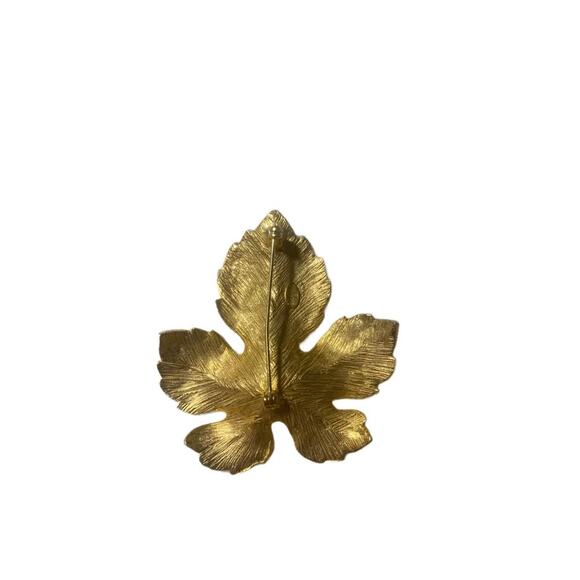 VTG Dalsheim Signed Large Goldtone Leaf Brooch Pin - Picture 2 of 4